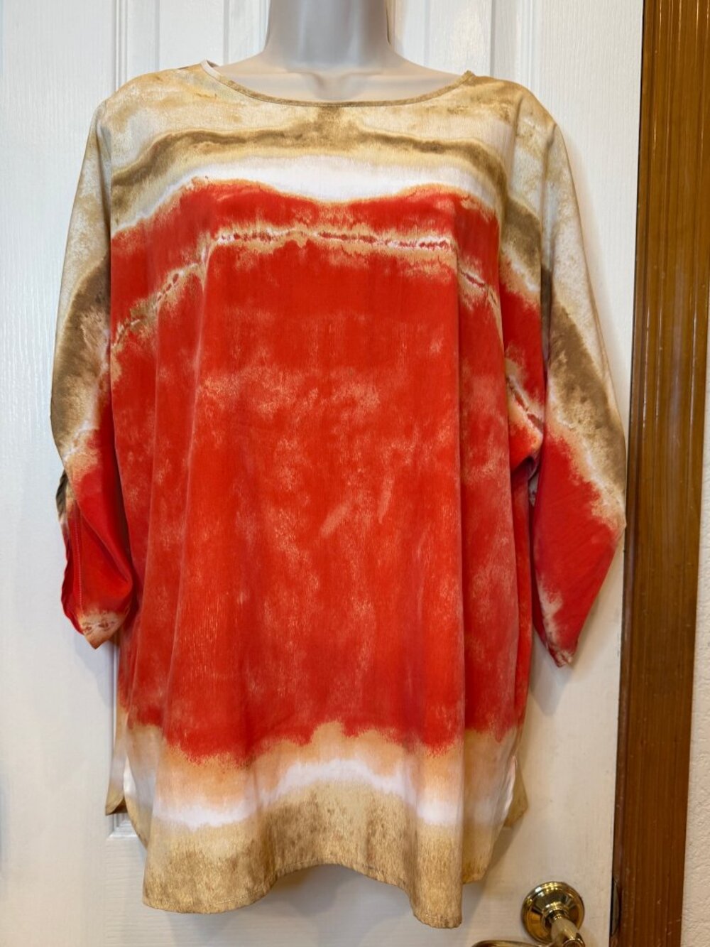Chico's Desert Sun Arianna Top in Prometheus Orange, Size M (Chico's 1) - NWT!!